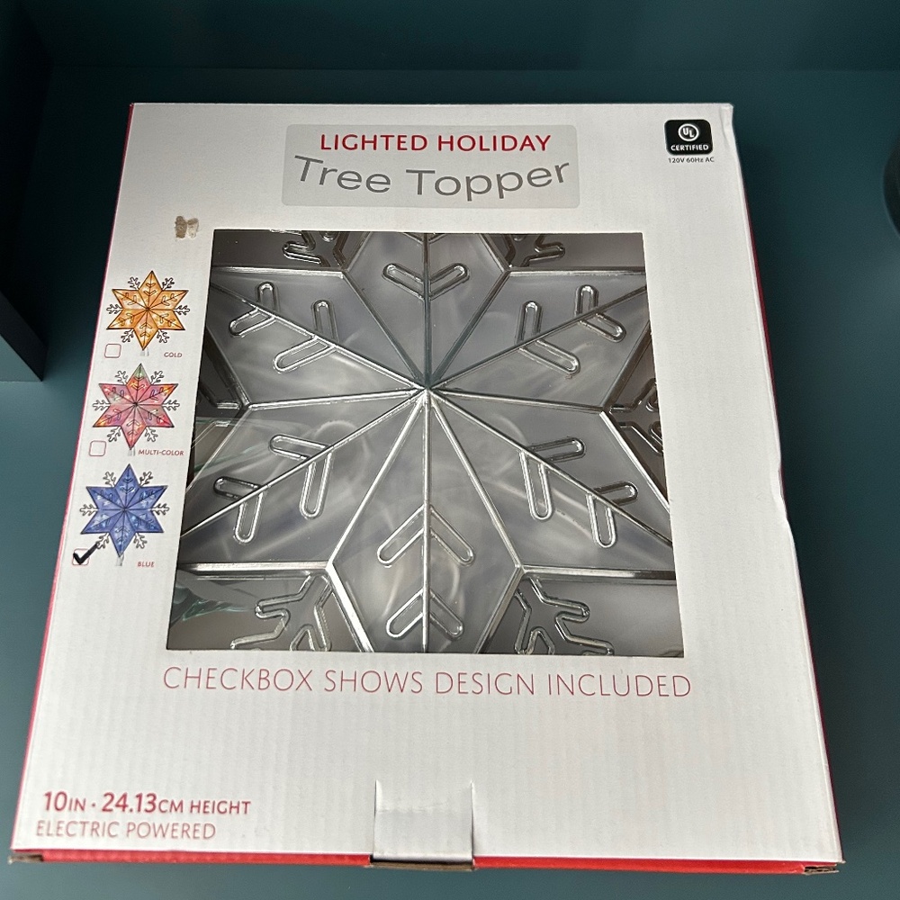 Blue Snowflake Tree Topper New in The Box